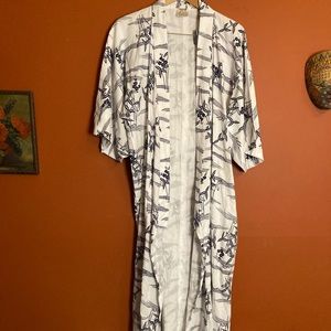 Vintage Japanese maxi cotton kimono one size